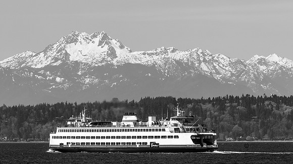 March: Ferry Boat with Olympic Mt. in background