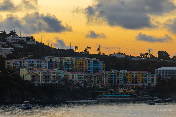 Sunrise entering Saint Thomas (USVI)