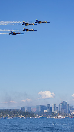 U.S. Navy Blue Angels Boeing F/A-18 Super Hornet- City of Bellevue Background