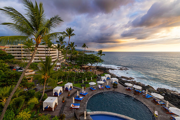 Royal Kona Resort- View to south from Alii Tower 4th floor