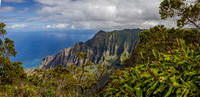 Kauai: Panorama view into Kalalau Valley & the Nāpali Coast from Pihea Trail- within Waimea Canyon