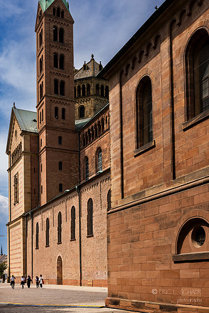 Speyer Basilica Cathedral South Facade- Original construciton 1030 (renovated many times after) One of most significant examples of Romanesque architecture in Europe