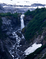 Endicott Arm: Waterfall & Meltwater stream- Heading away from Dawes Glacier