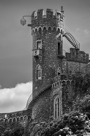 Rheinstein Castle along Rhine River: (Near town of Trechtingshausen)- Currently a Museum & Resaurant: 1316-1317- rebuilt 1794-1863: Has drawbridge & 500+ year old grape vine