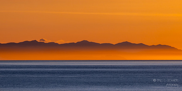 Sunset west of Deception Pass Bridge Washington