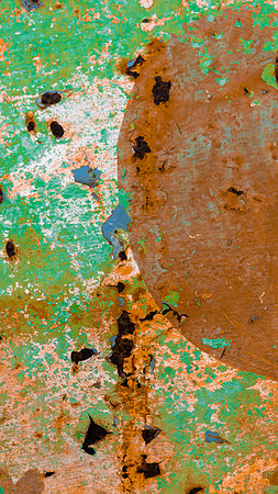 Abstract-Side of small storage container, Kola Rum Company Lihue
