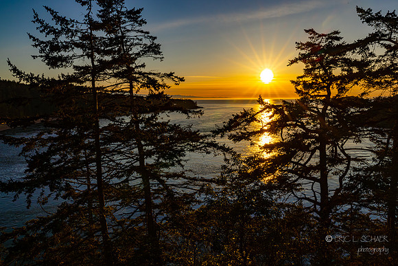 Sunset west of Deception Pass Bridge