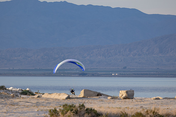 Cell Phone- Salton Sea Beach- Paramotor flying