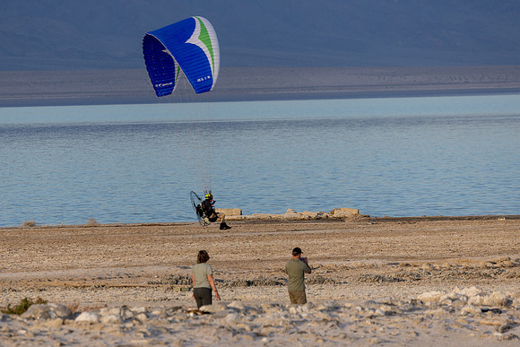 Cell Phone Image- Salton Sea Beach- Paramotor flying