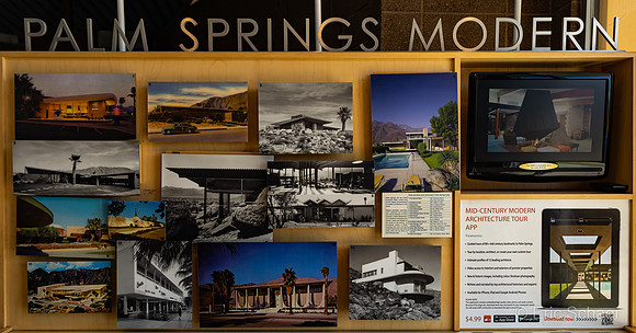 Modern Design sign- Inside Palm Springs Visitor Center