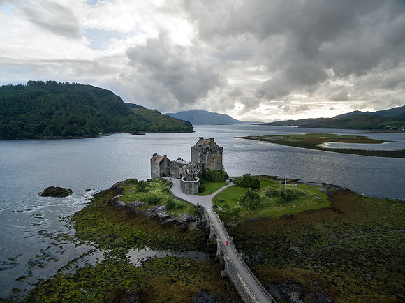 Drone Shot- Eilean Donan Castle- Loch Duich Highland