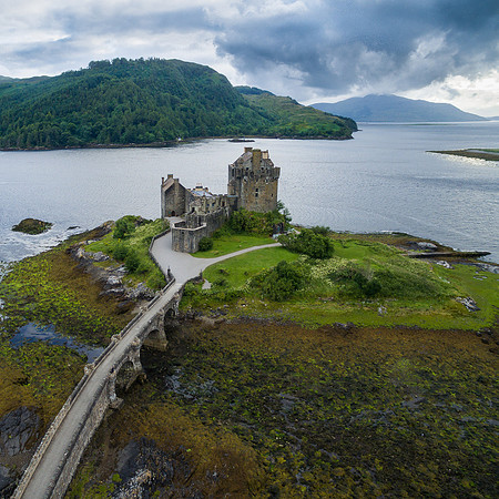 Drone Shot- Eilean Donan Castle- Loch Duich Highland
