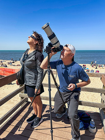 April: I-Phone- Eclipse: Indiana Dunes National Park (Eric Cell phone image taken by park ranger)