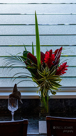 Flower arraingment- Interior Fern Grotto Inn Kapaa Town Kauai Hawaii