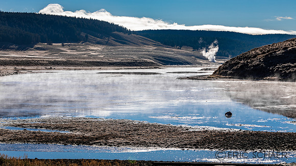 2020, Geyser, "Hayden Valley", Morning, September, Wyoming, Yellowstone, "Yellowstone River"