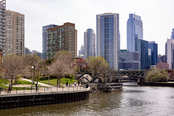 Erie Park. Chicago River North Branch.