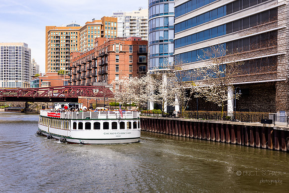Grand Ave Bridge- Looking South. Chicago River North Branch.