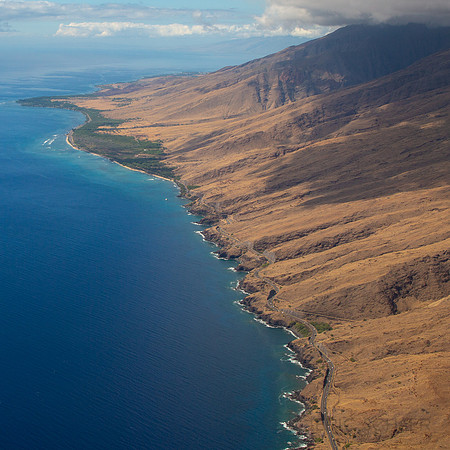 From air- Maui HI, Auau Channel looking NW toward Lahaina