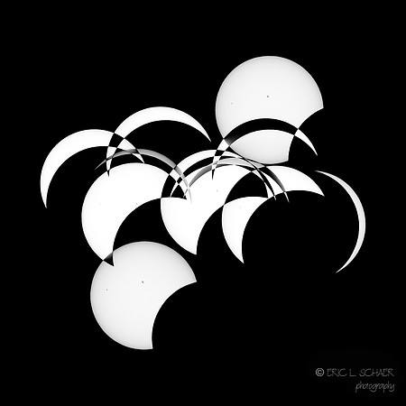 April: Composite of eclipse images- Indiana Dunes National Park