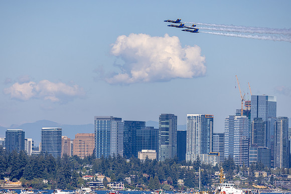 U.S. Navy Blue Angels Boeing F/A-18 Super Hornet- City of Bellevue Background