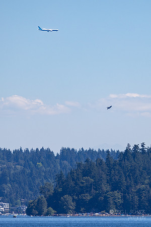 Boeing 777X and US Marines F-35B Lightning II Demo Aircraft