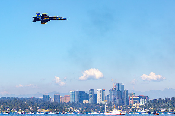 U.S. Navy Blue Angels Boeing F/A-18 Super Hornet- City of Bellevue Background