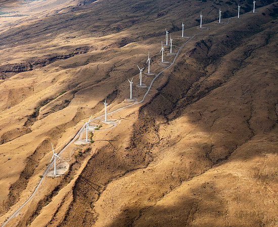 From Air- Maui HI, Malalowaiaole Gultch Windmills